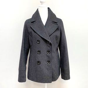 Michael Kors Double Breasted Wool Blend Peacoat Sz M